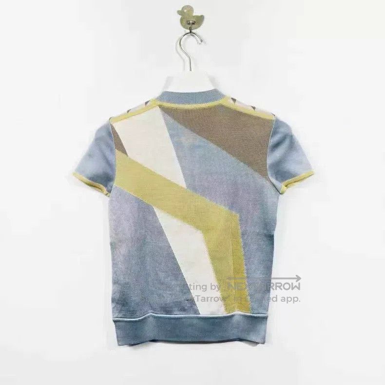Hermes Hermes Silk and Knit Silk Short Sleeve Top Size XXS / US 00 / IT 34 - 2 Thumbnail