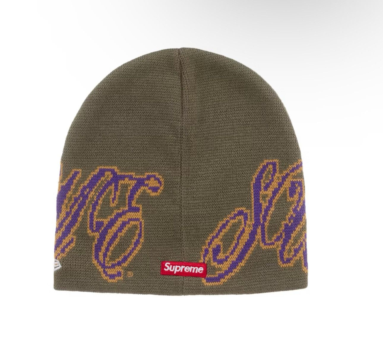 Supreme Supreme Olive Cursive New Era Beanie Size ONE SIZE - 1 Thumbnail