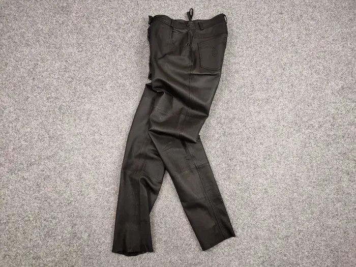 Japanese Brand Vintage Leather Black Pants Japanese Hype Travis Scott Size US 29 - 5 Thumbnail