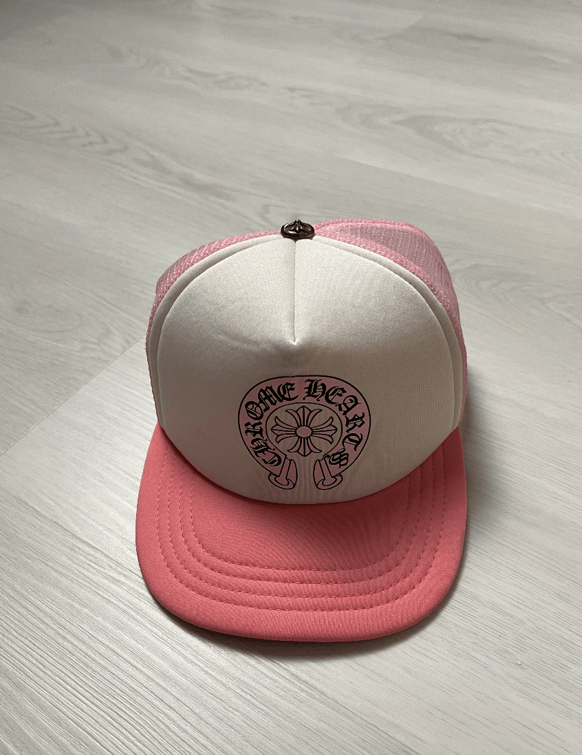 Chrome Hearts Pink and White Trucker Hat