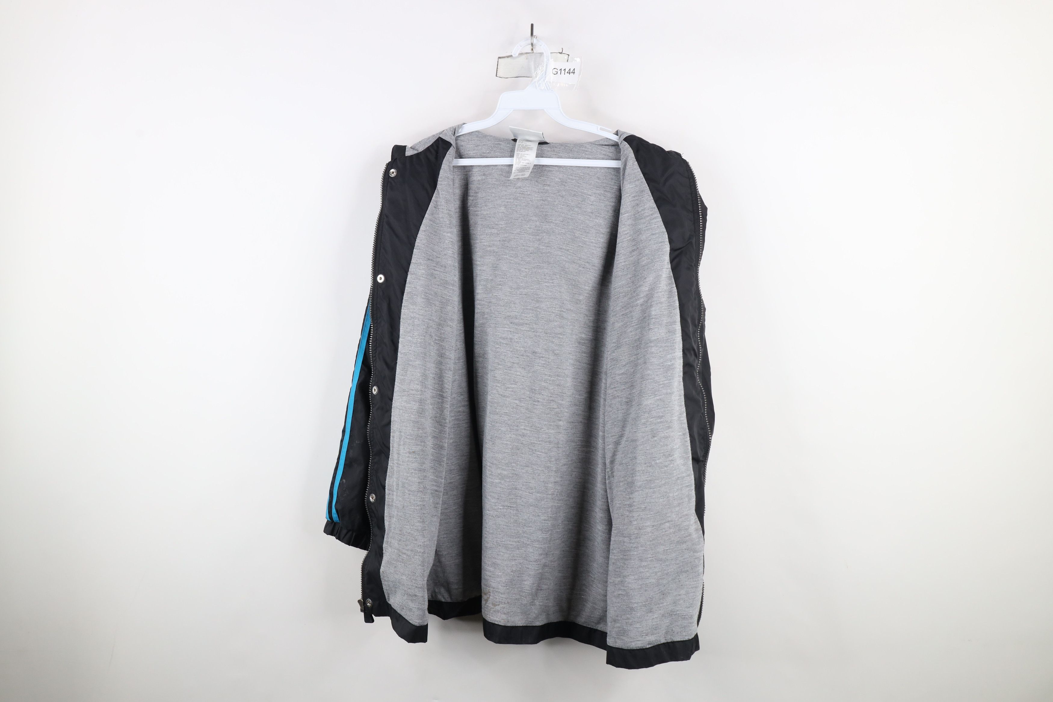 Adidas × Vintage Vintage 90s Adidas Spell Out Lined Hooded Windbreaker Jacket Size US XL / EU 56 / 4 - 11 Thumbnail
