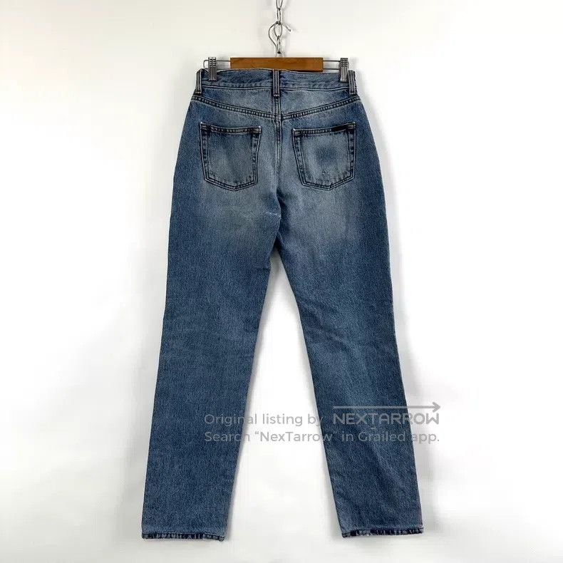 Saint Laurent Paris Saint Laurent Paris size XXS Distressed Blue Denim Jeans Size US 27 - 2 Thumbnail