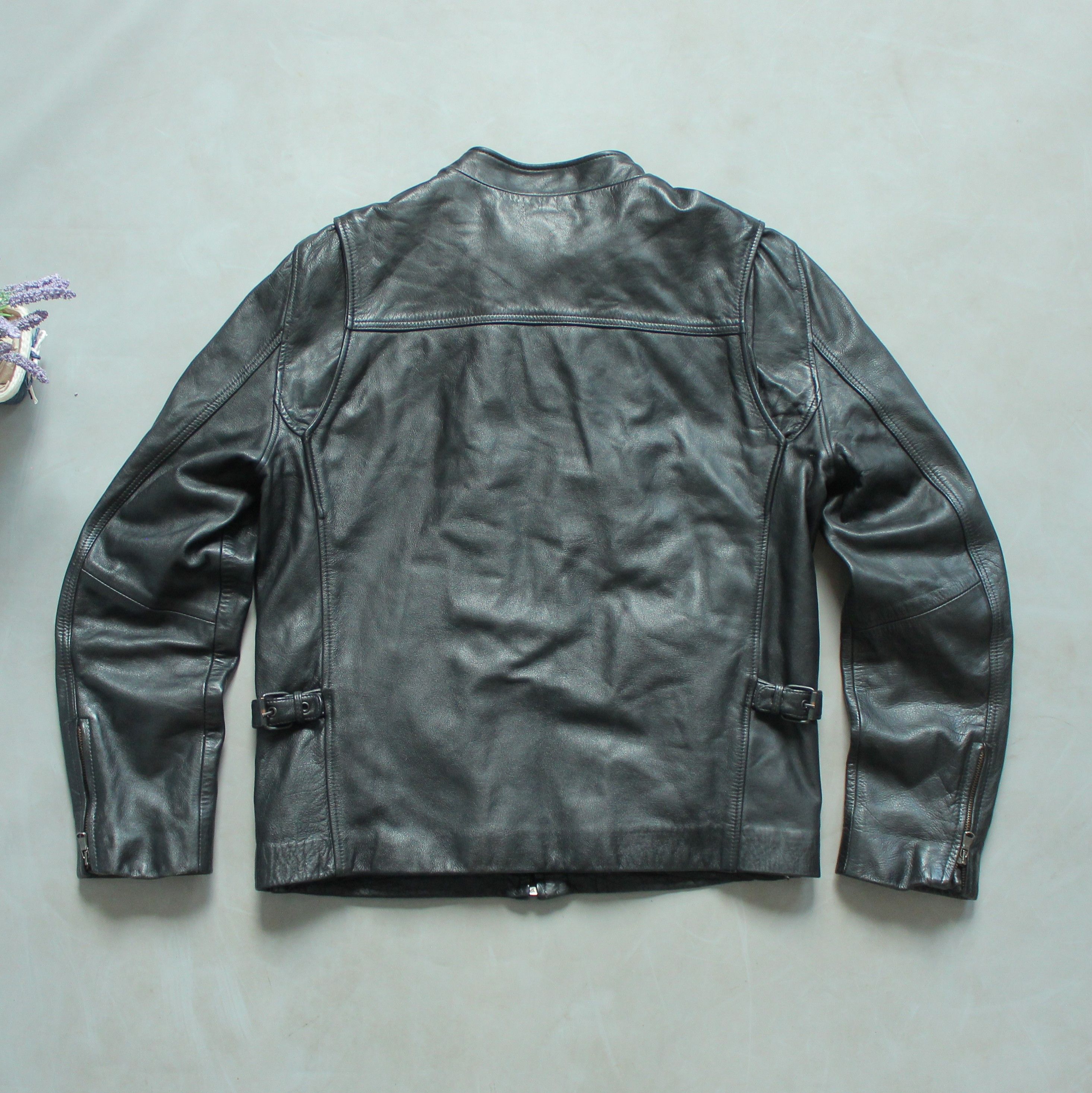 Chevignon Chevignon Vintage Racer Leather Jacket Black M Size US M / EU 48-50 / 2 - 2 Thumbnail