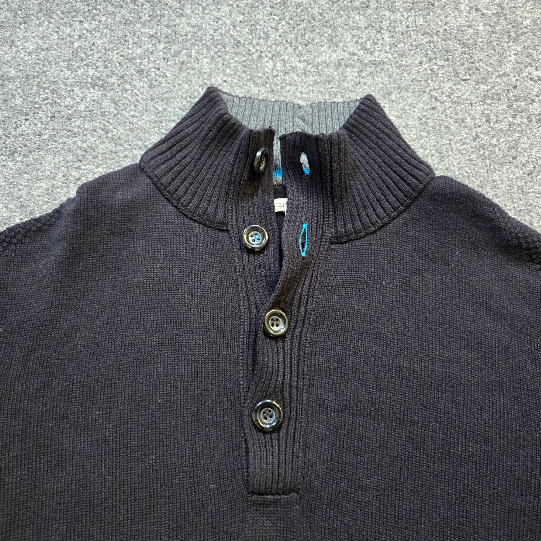 Carbon2Cobalt Carbon 2 Cobalt Sweater Mens L Black Knit Long Sleeve Casual Pullover Mock Neck Cardigan? Size US L / EU 52-54 / 3 - 5 Thumbnail