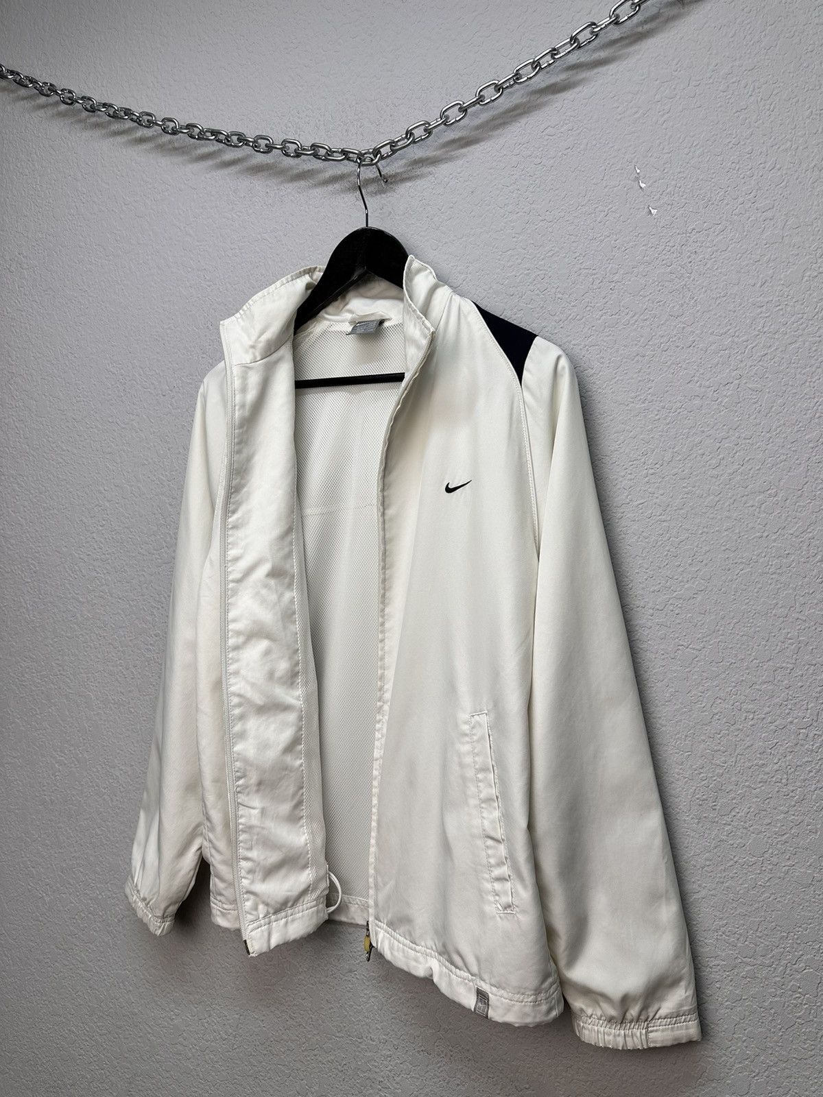 Nike Rare Nike white track jacket minimal Y2K Nylon streetwear Size US S / EU 44-46 / 1 - 7 Thumbnail