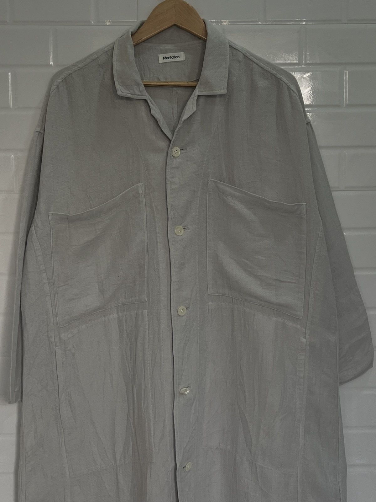 Issey Miyake Plantation by Issey Miyaki Paper Blend Long Coat Size M / US 6-8 / IT 42-44 - 3 Thumbnail
