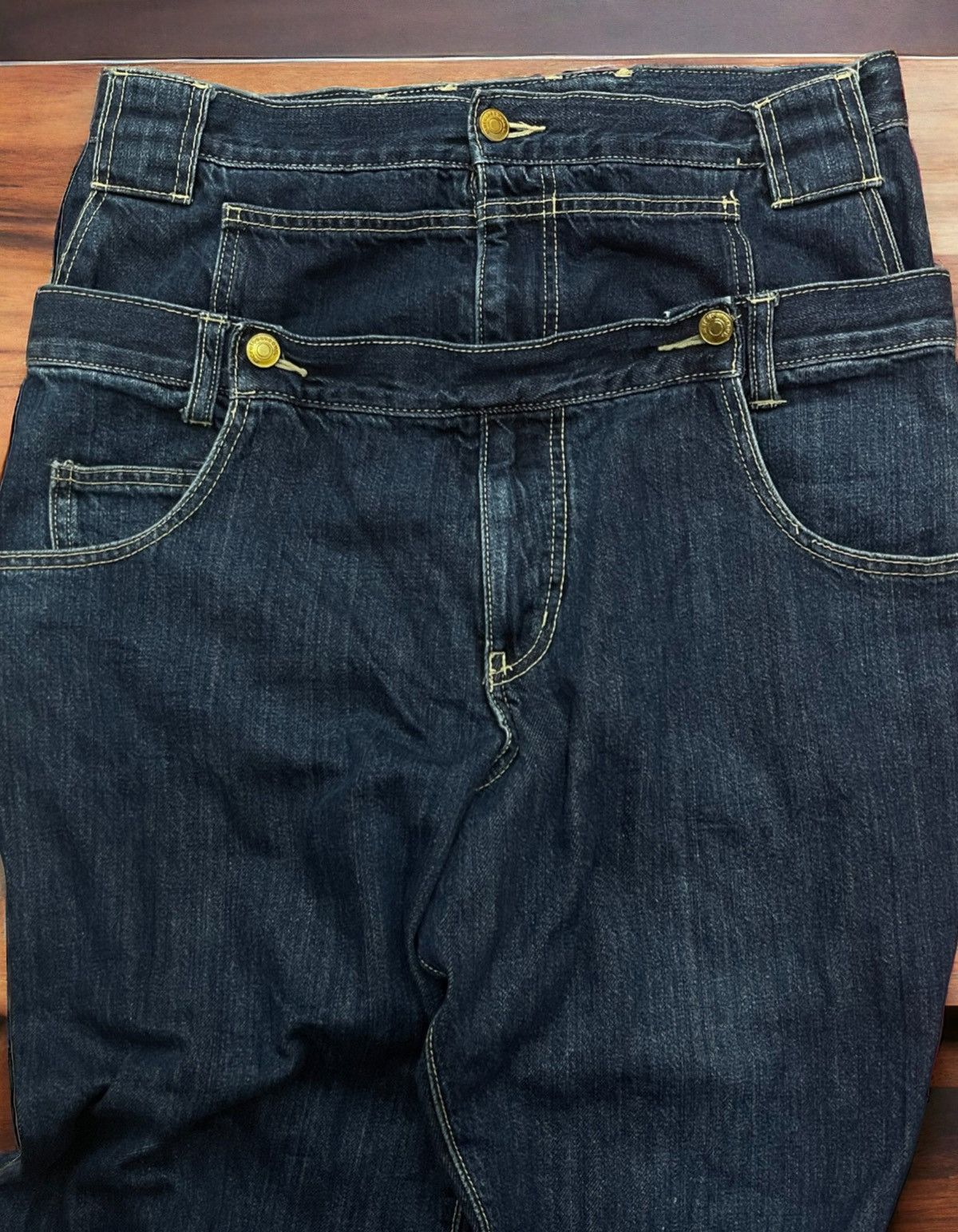 Issey Miyake × mercibeaucoup Issey Miyake Mercibeaucoup Double Waist Jeans Size US 32 / EU 48 - 3 Thumbnail