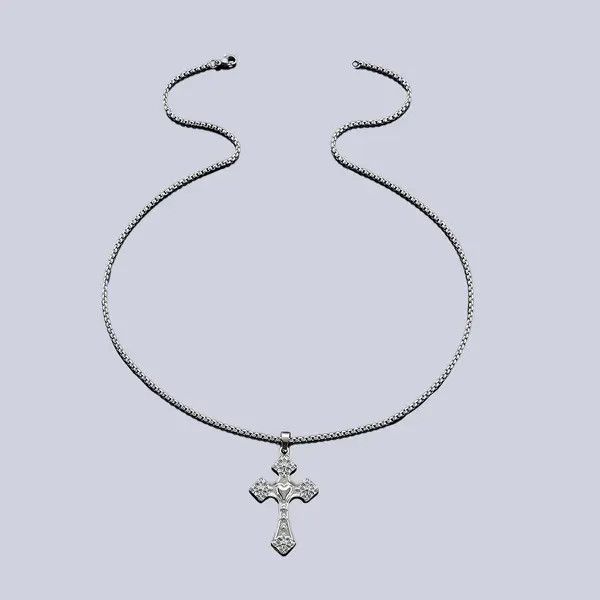 Jewelry Silver Cross Pendant Necklace, Men's Religious Jewelry Size ONE SIZE - 8 Thumbnail