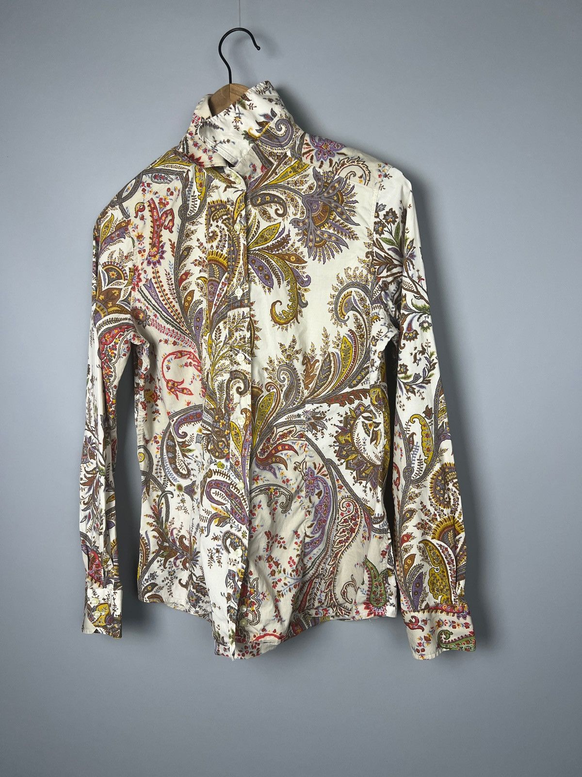 Etro Etro 46 Blouse Shirt Top Neutral Paisley floral print Size L / US 10 / IT 46 - 11 Thumbnail