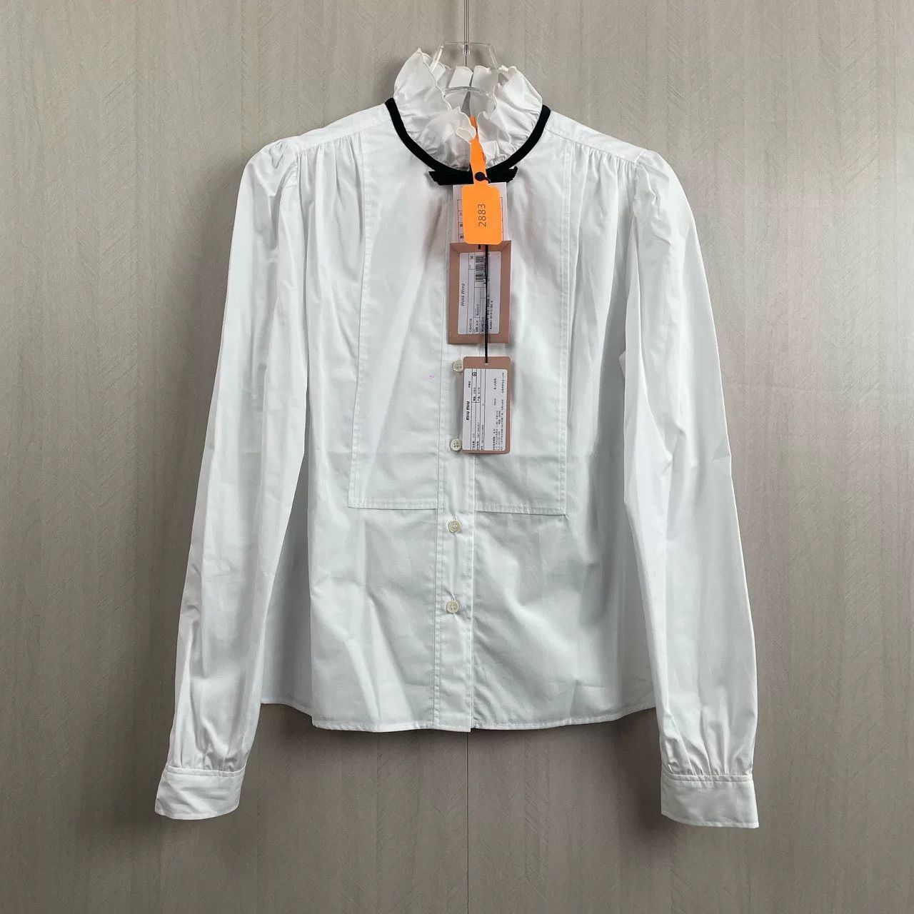 Miu Miu Miu Miu Bow Collar White Shirt Size XS / US 0-2 / IT 36-38 - 1 Thumbnail