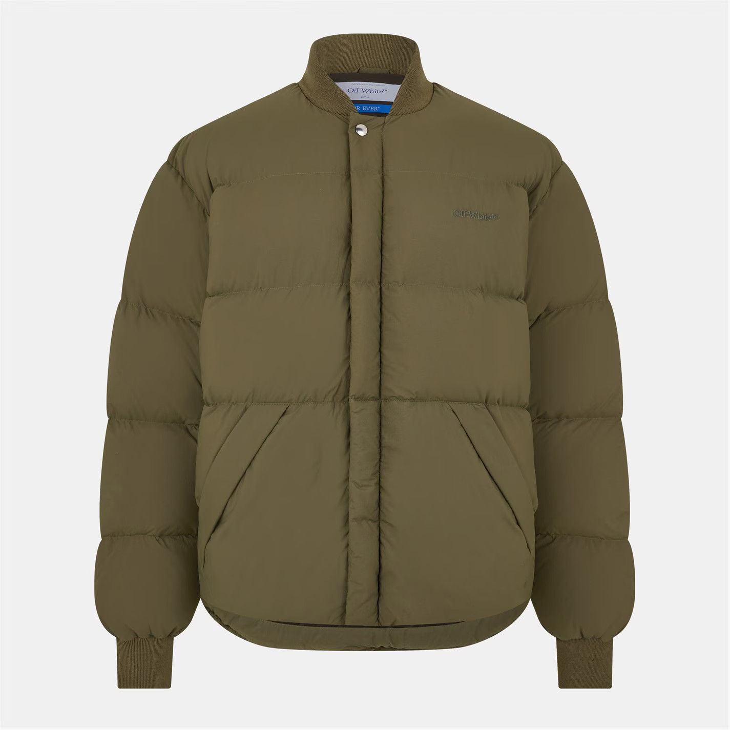 Off-White o1g2r1mq0326 Insulated Short Puffer Jacket in Olive Green Size US XS / EU 42 / 0 - 1 Thumbnail