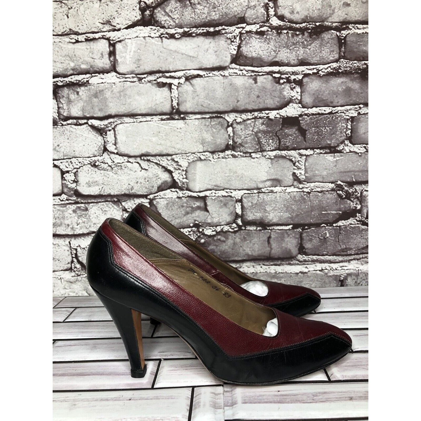 Other Bill Valentine VTG Burgundy Leather Slip On Classic Heels Wo Size US 7 / IT 37 - 18 Thumbnail