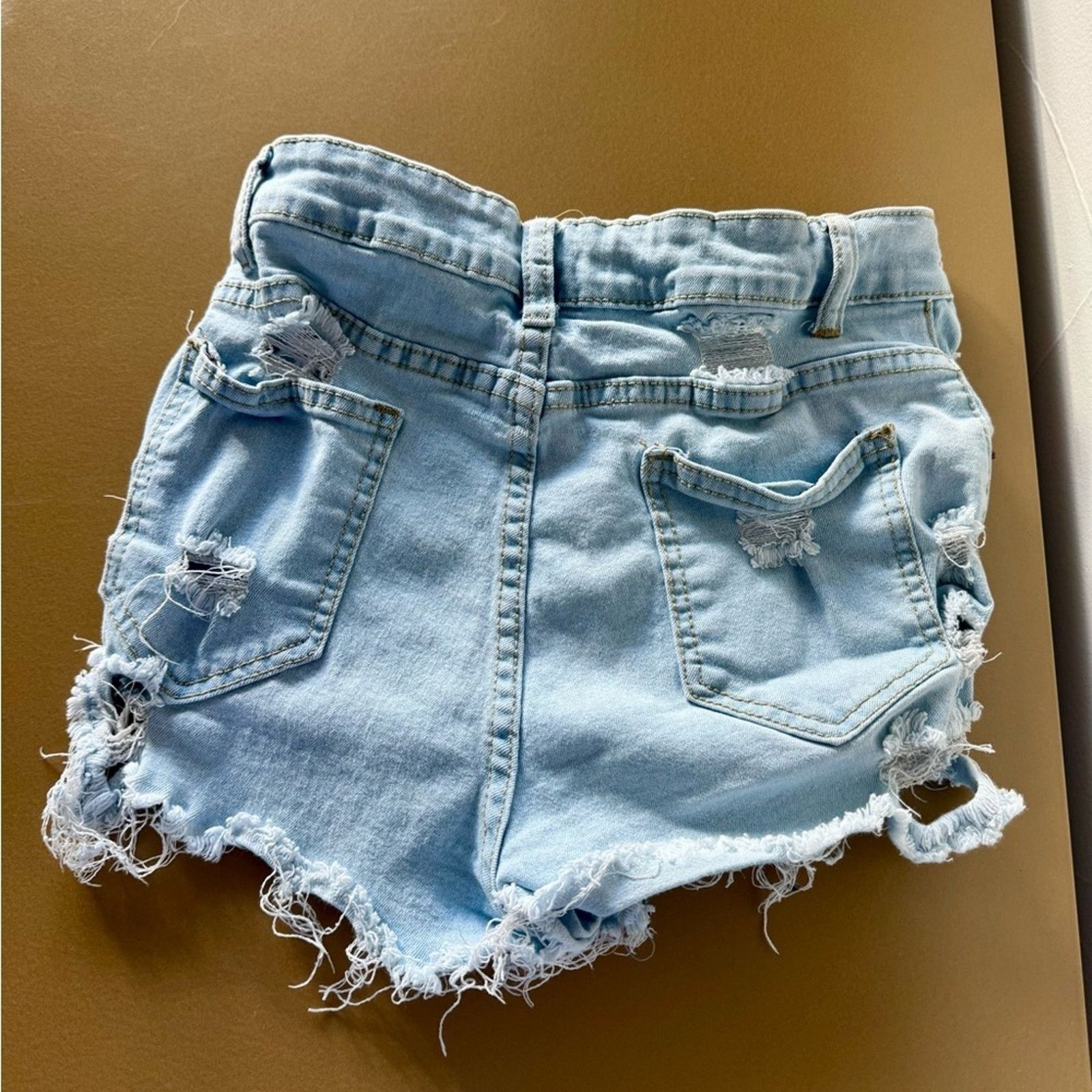 Other Stylish Light Blue Distressed Denim Shorts size XS Size 23" - 5 Thumbnail