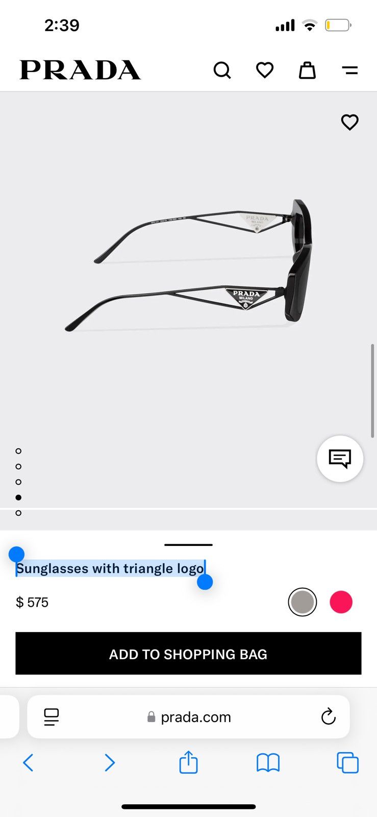 Prada Prada Sunglasses with triangle logo Size ONE SIZE - 3 Thumbnail