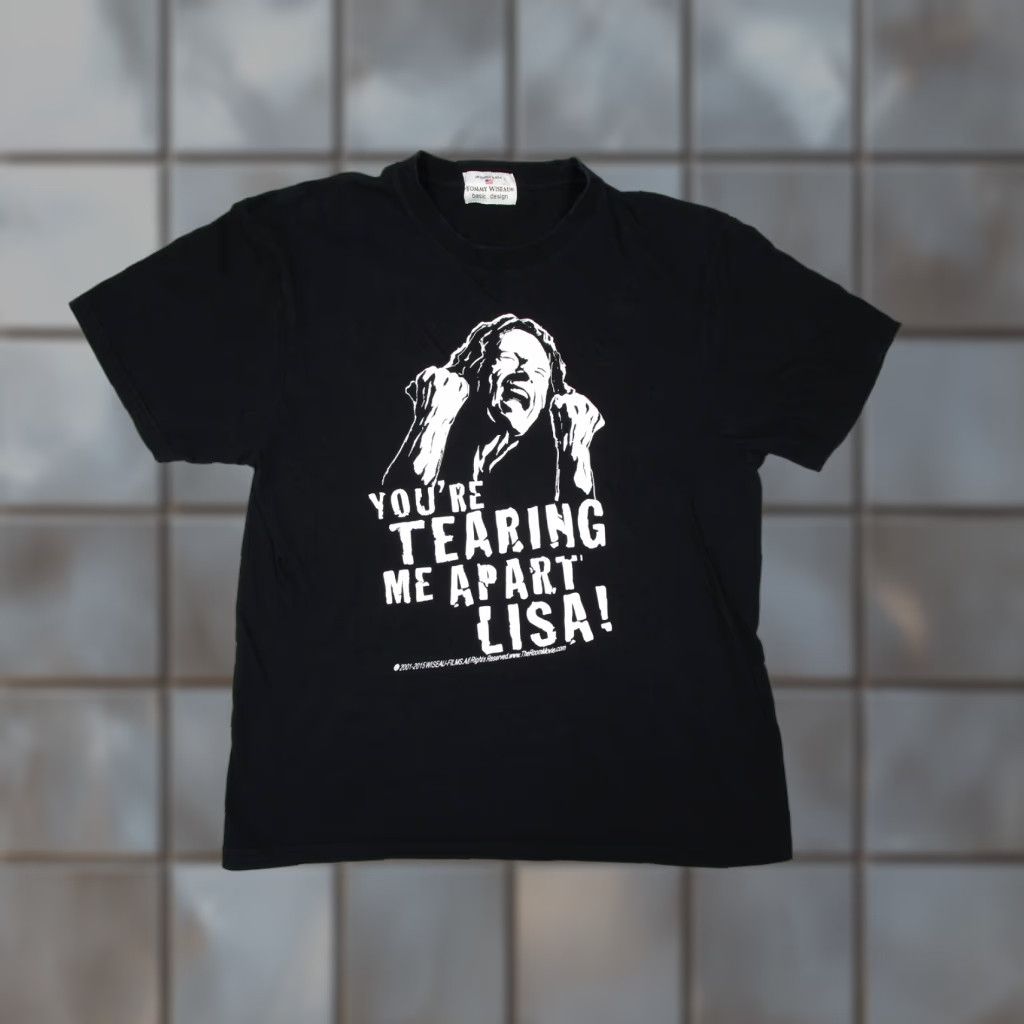 Vintage Tommy Wiseau Shirt Mens Large Black You're Tearing Me Apart Lisa Movie T-Shirt Logo Graphic Print Crew Neck Short Sleeve 90s Retro Movie Mens Size US L / EU 52-54 / 3 - 1 Thumbnail
