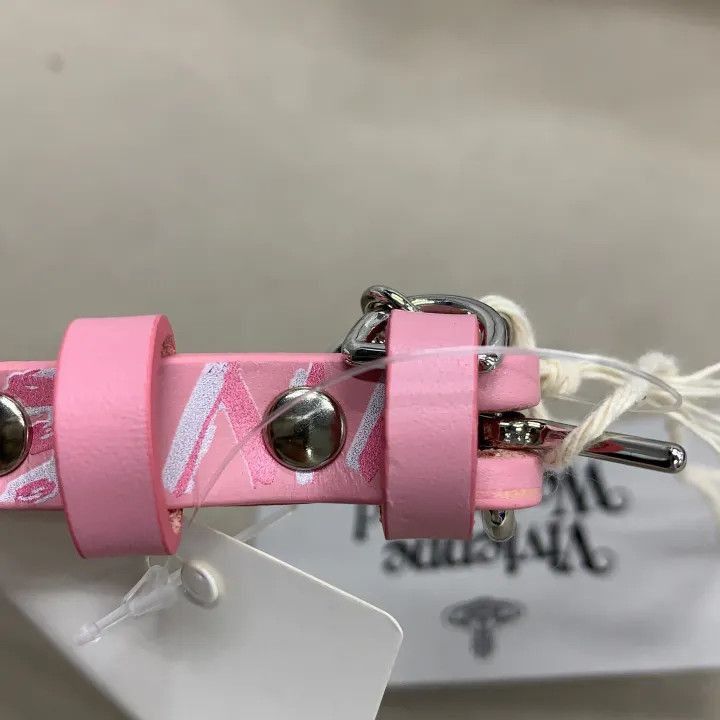 Vivienne Westwood Vivienne Westwood Pink Leather Choker with Saturn Pendant Size ONE SIZE - 5 Thumbnail