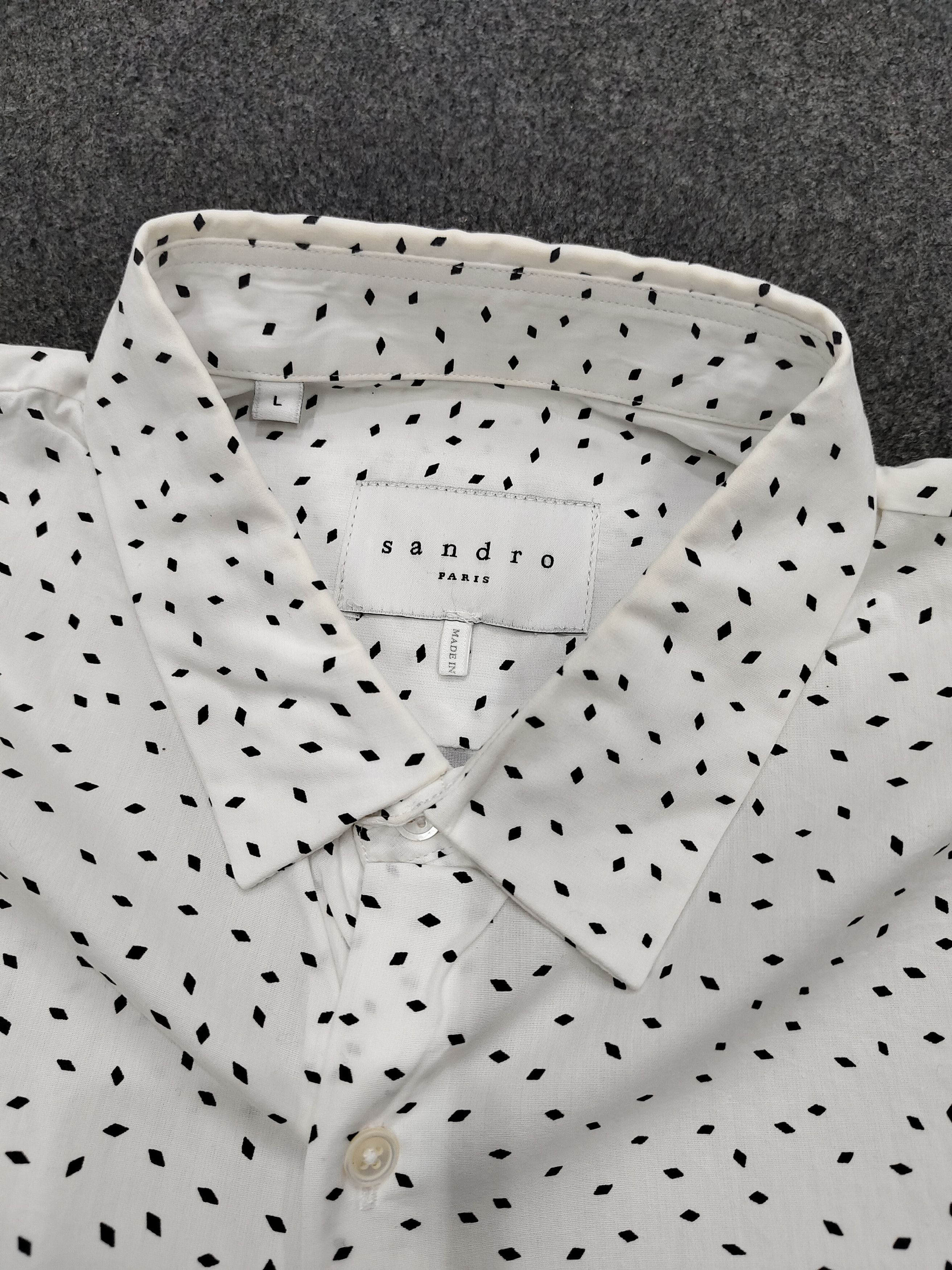 Sandro Sandro Paris- Micro Diamond Confetti Print Button Up Shirt Size US L / EU 52-54 / 3 - 4 Thumbnail