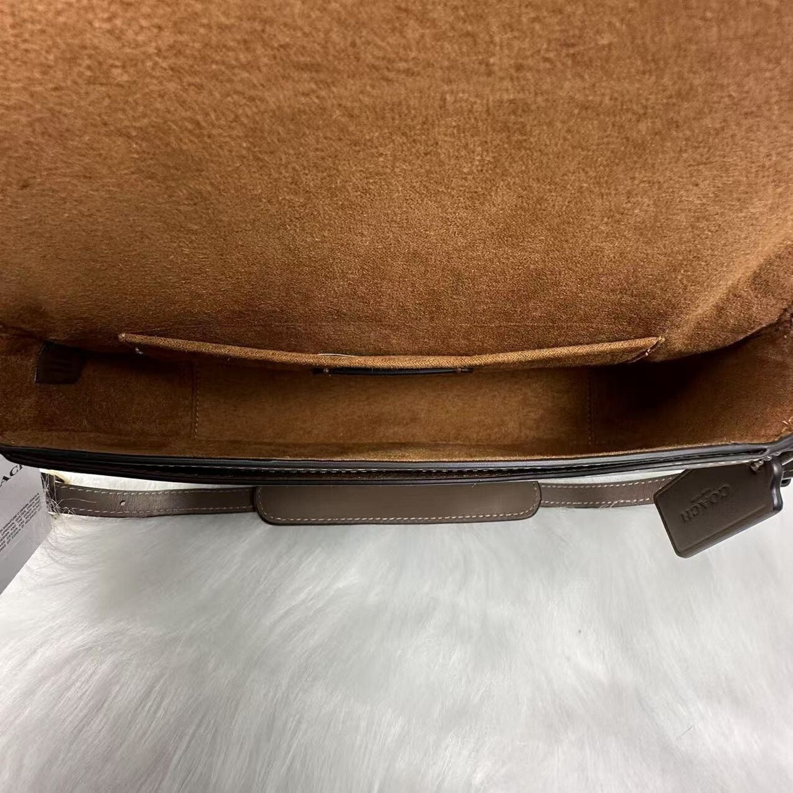 Coach COACH Andrea Shoulder Bag Smooth Leather/Gold/Dark Stone NWT Size ONE SIZE - 5 Thumbnail