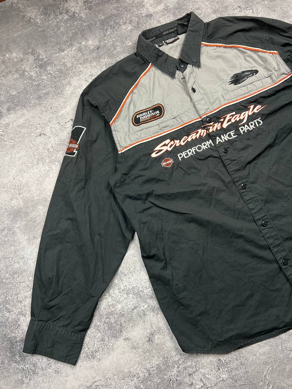 Harley Davidson Vinatge Harley Davidson Long Sleeve Button Up Shirt Racing Size US XL / EU 56 / 4 - 2 Thumbnail
