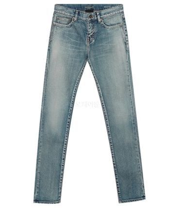 Saint Laurent Paris o1bcso1str1124 Low Rise Jeans in Blue Size 26" / US 2 / IT 38 - 1 Thumbnail