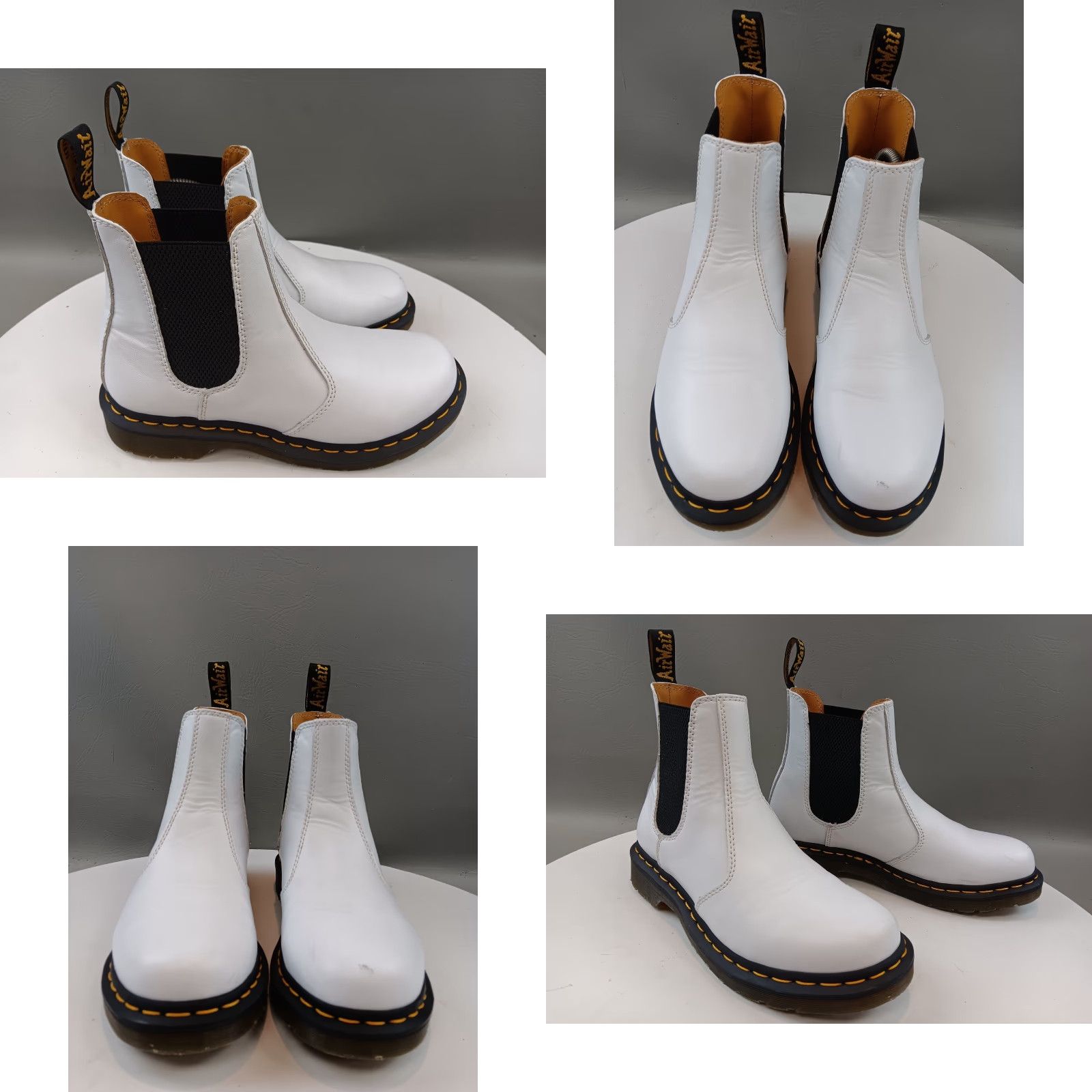 Dr. Martens Dr. Martens 2976 Quad Boots Women's White Platform Leather Chelsea 8 Size US 8 / IT 38 - 8 Thumbnail