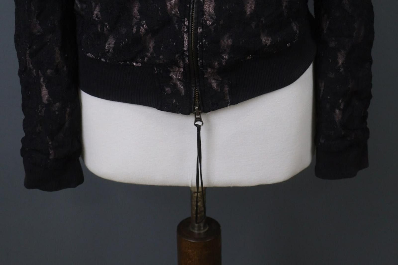 Diesel Diesel Black Lace Long Sleeve Beaded Bomber Jacket Size S Size S / US 4 / IT 40 - 3 Thumbnail