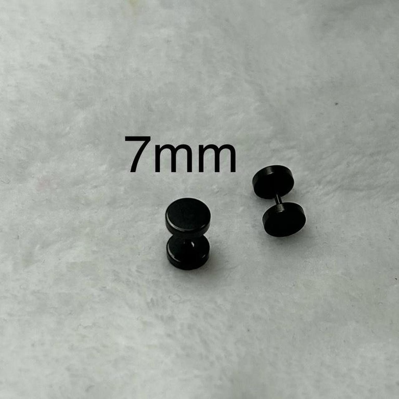 Jewelry Black Flat Round Plugs Stud Earrings - ERG Size ONE SIZE - 1 Thumbnail