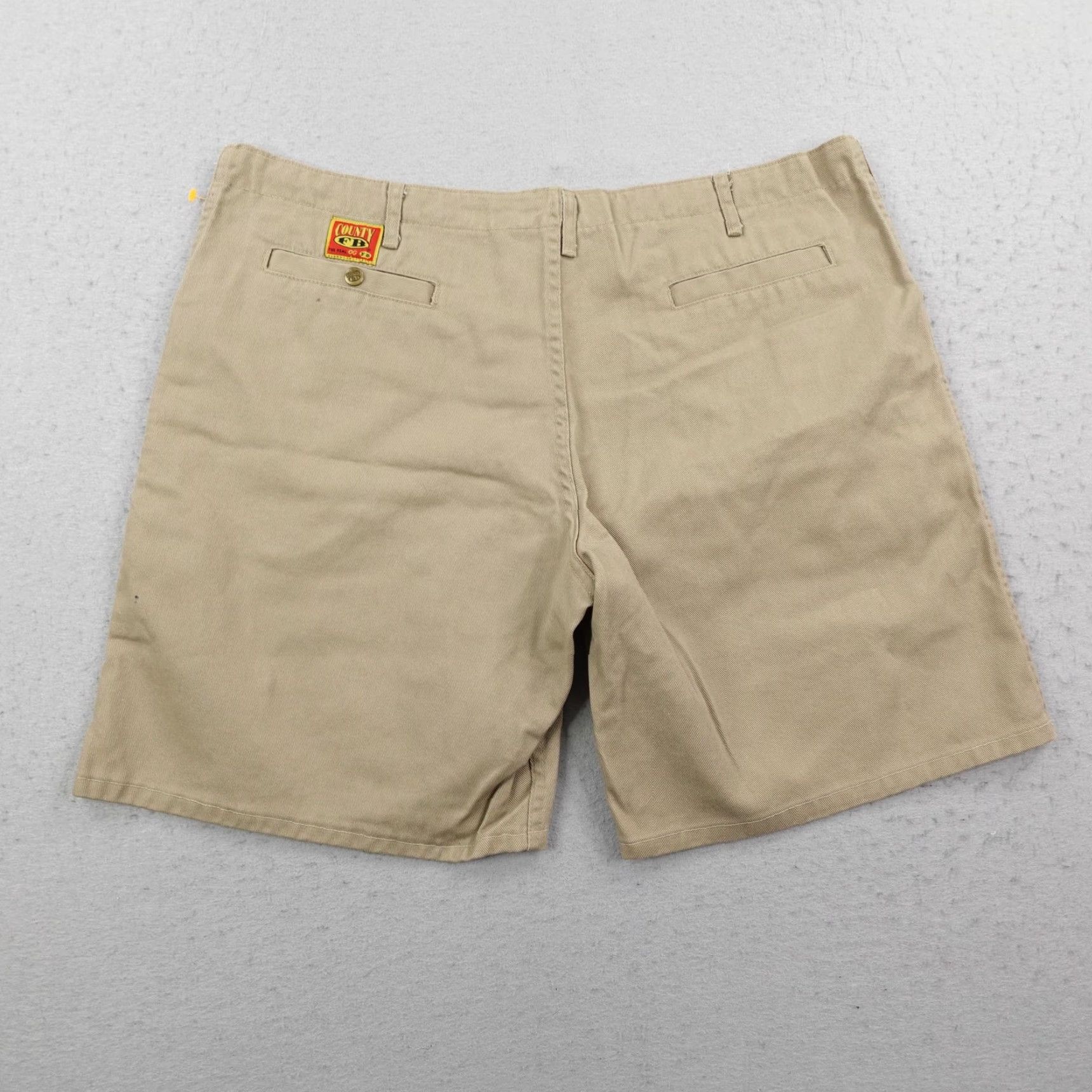 Vintage VINTAGE FB County Shorts Mens 42 Khaki Beige Tan Chino Twill Work Utility Mens 42 Beige Khaki Chino Shorts with Pockets Vintage Size US 42 / EU 58 - 3 Thumbnail