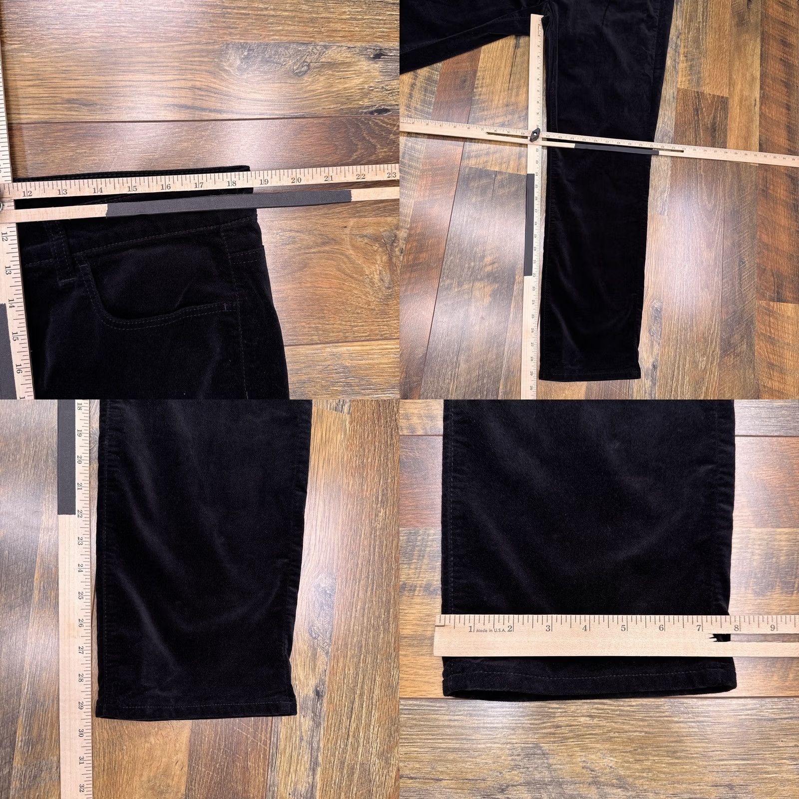 Talbots Talbots Velvet High Waist Straight Leg Pants 16 Black Stretch Size 38" / US 16 / IT 52 - 8 Thumbnail