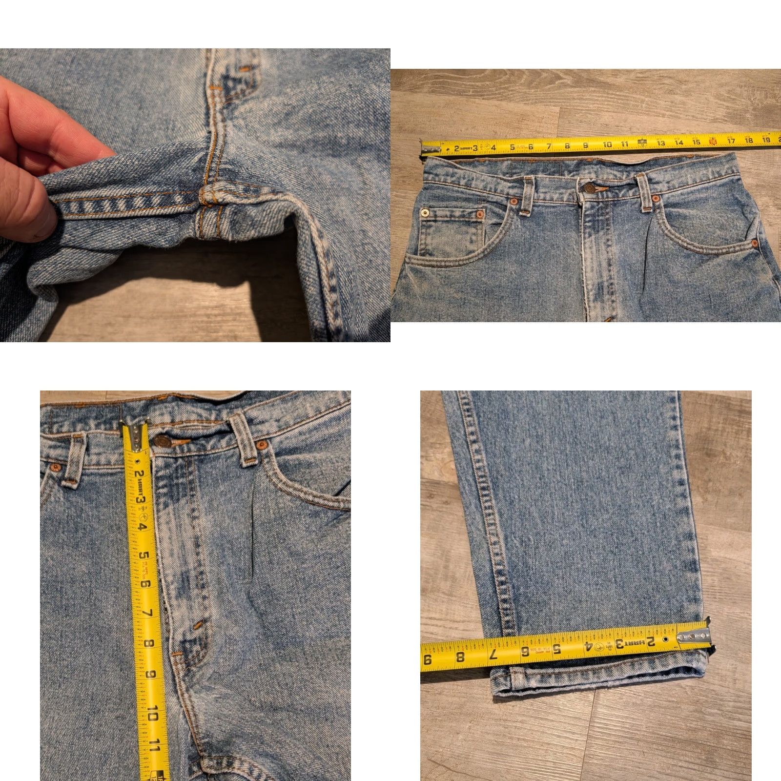 Levi's VINTAGE Levi's 560 Jeans Mens 34x35 Blue Denim Distressed 5-Pocket Regular Fit Tapered Leg USA Made 90s Denim Pants Size US 34 / EU 50 - 8 Thumbnail
