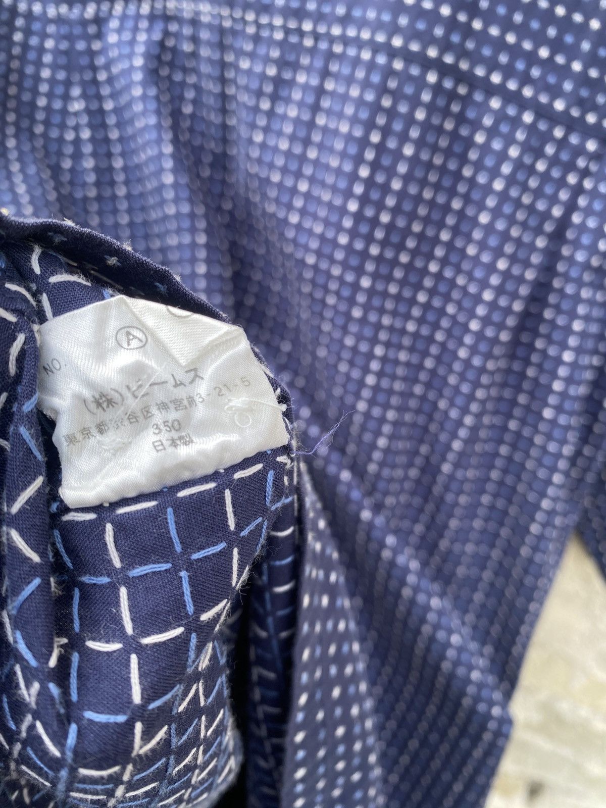 Beams Japan Beams Sashiko Indigo Oversized Shirts Size US M / EU 48-50 / 2 - 7 Thumbnail