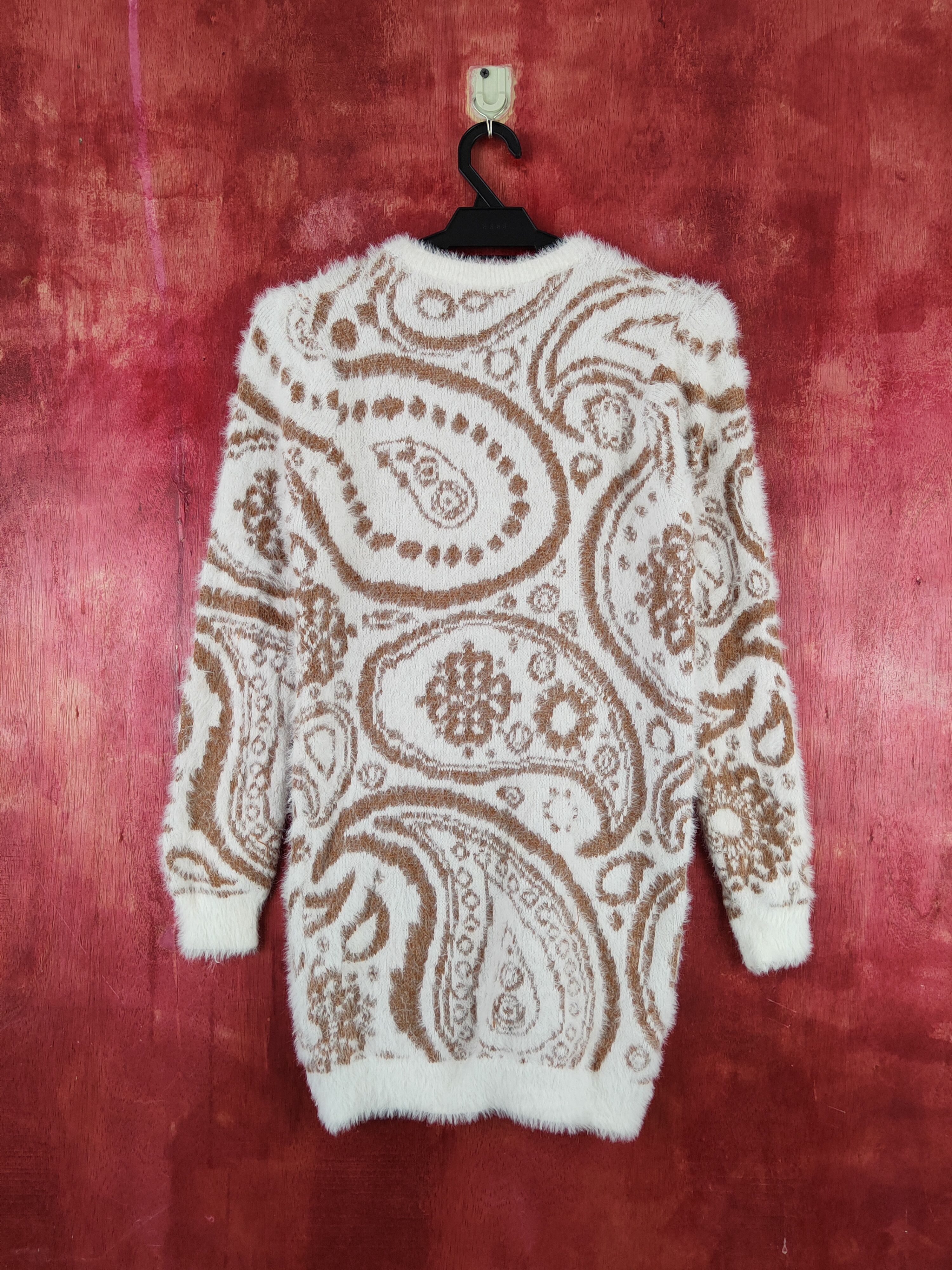 Homespun Knitwear × Japanese Brand Comma White Brown Shag Shaggy Fur Mohair Knitwear #S2004 Size M / US 6-8 / IT 42-44 - 7 Thumbnail