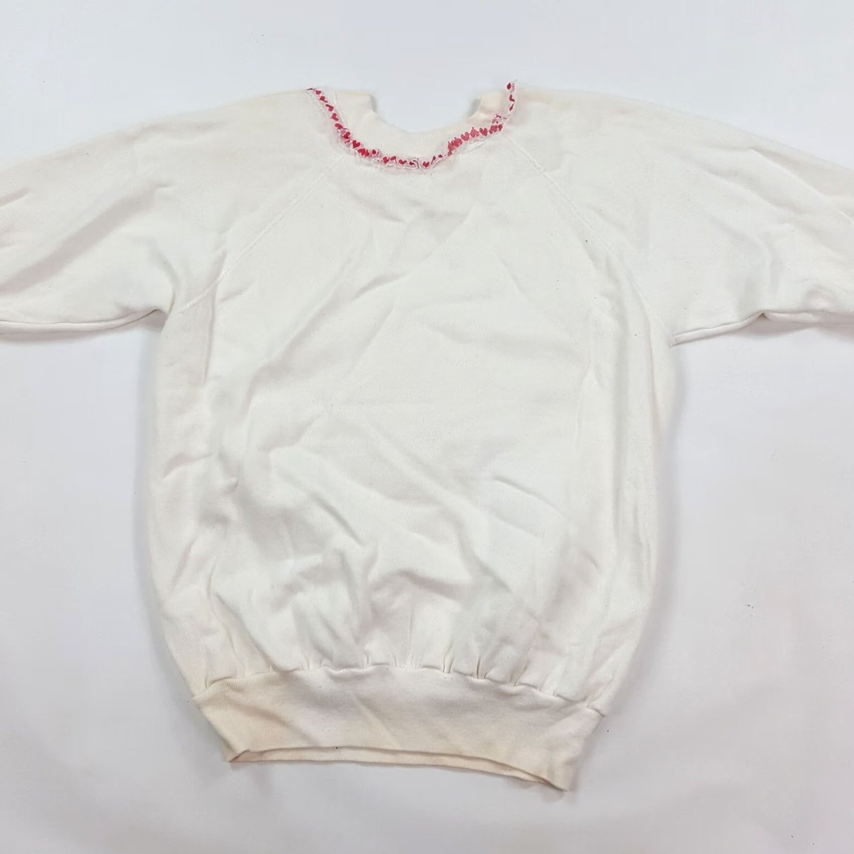 Vintage Vintage 80s Heart Raglan White Pullover Crewneck Sweatshirt M Womens Size M / US 6-8 / IT 42-44 - 6 Thumbnail