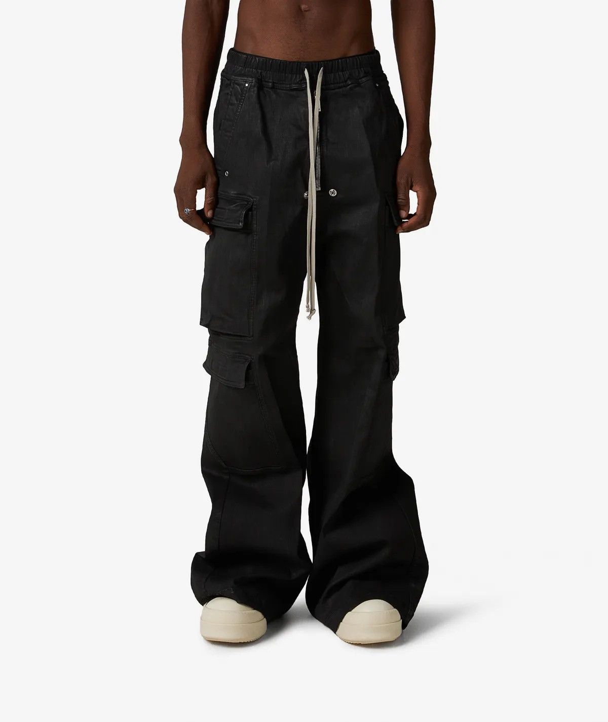 Rick Owens Drkshdw Rick Owens Double Cargo Jumbo Belas (Black Wax) Size US 30 / EU 46 - 11 Thumbnail