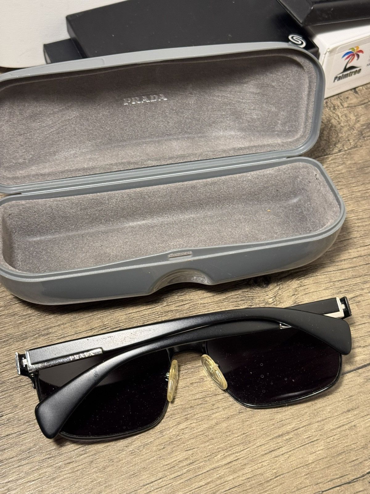 Prada Prada SPR 510 Black Rectangular Sunglasses w/ Case Size ONE SIZE - 3 Thumbnail