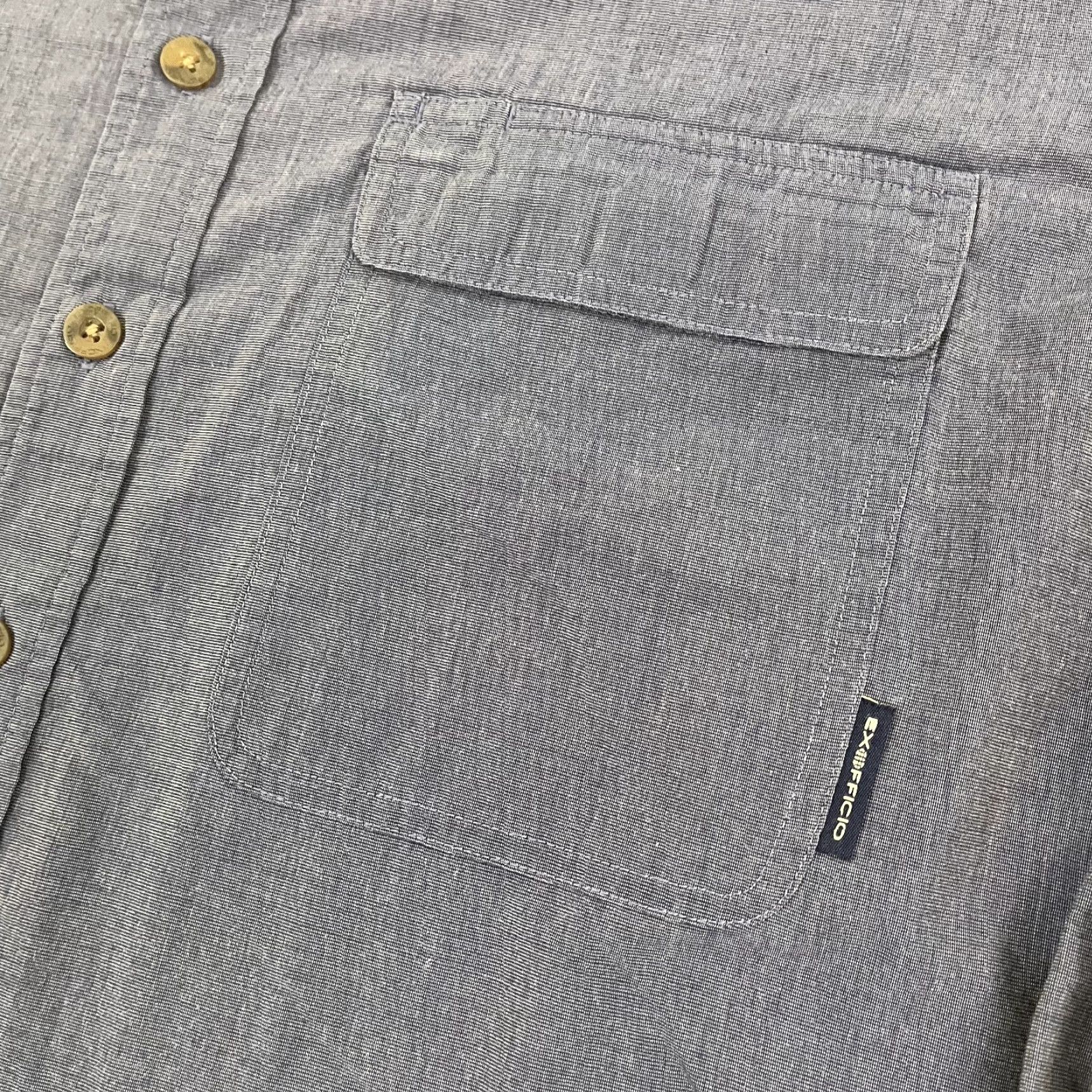 ExOfficio VINTAGE ExOfficio Shirt Mens XL Blue Roll Tab Vented Hiking Fishing Outdoors Button-Down Size US XL / EU 56 / 4 - 2 Thumbnail