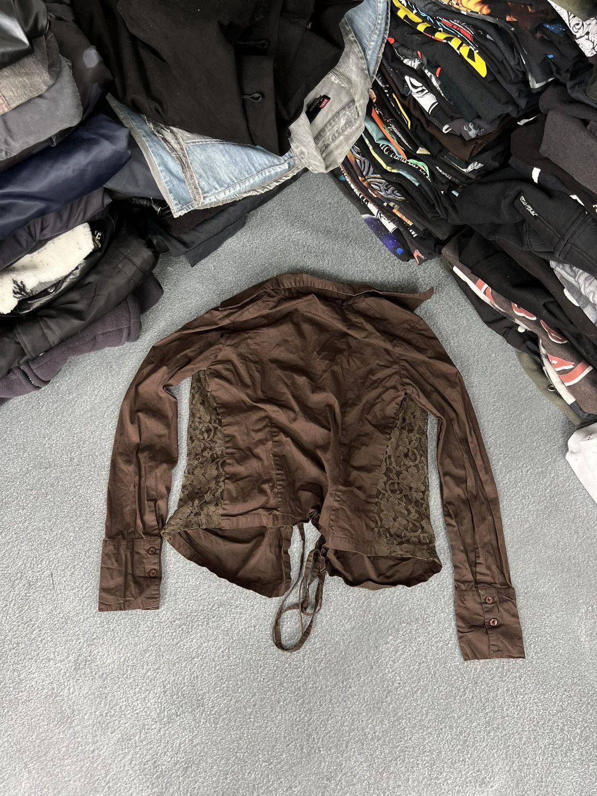Affliction Y2k Brown Lace Up Shirt Japan Style long sleeve Size M / US 6-8 / IT 42-44 - 10 Thumbnail