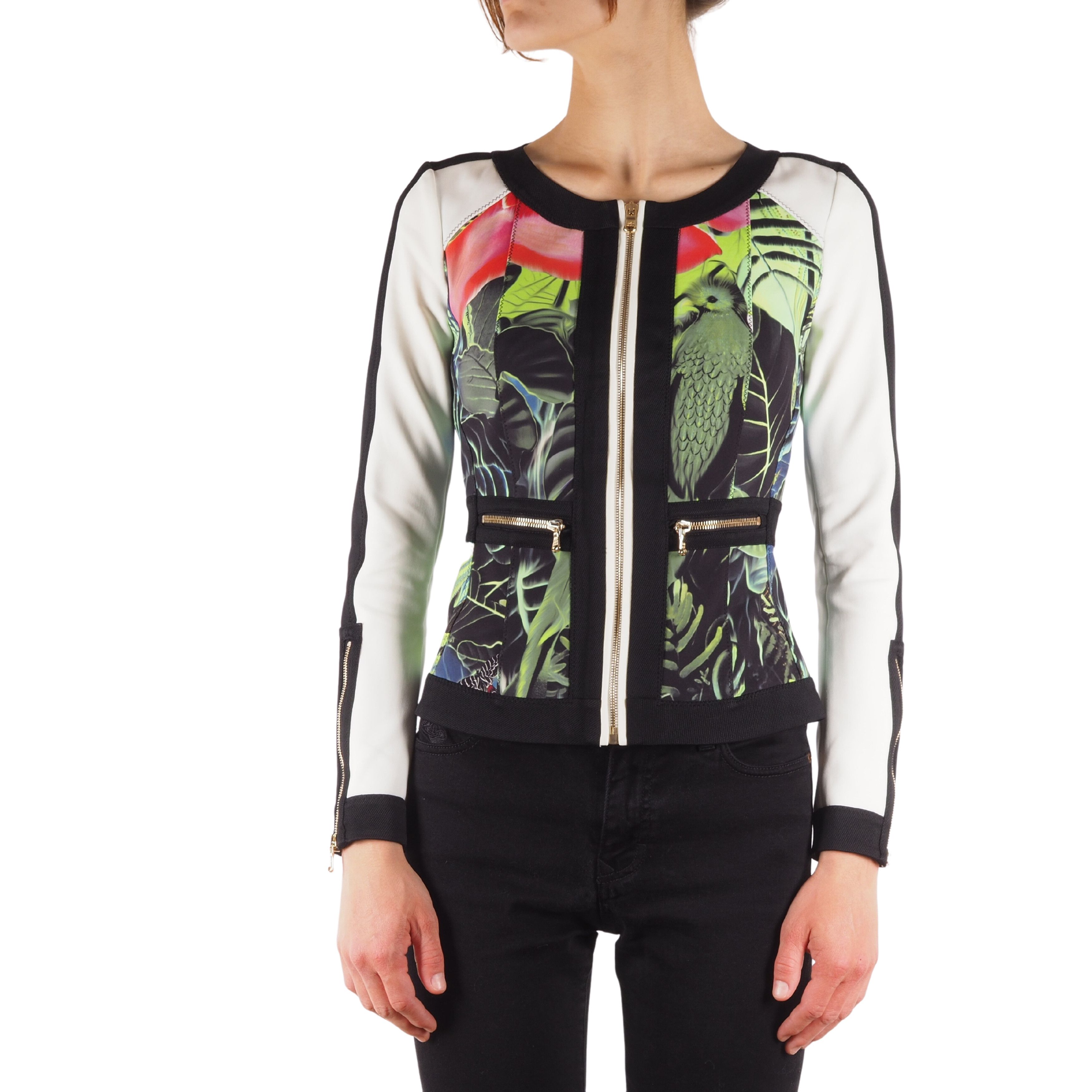 Roberto Cavalli Roberto Cavalli Tropical Print Zip Jacket Size XS / US 0-2 / IT 36-38 - 1 Thumbnail