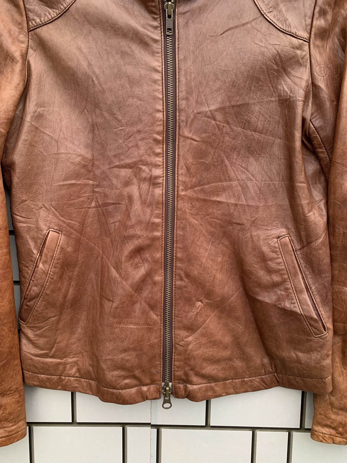 Japanese Brand Vintage Japanese Brand Perle Peche Leather Jacket Size S / US 4 / IT 40 - 7 Thumbnail