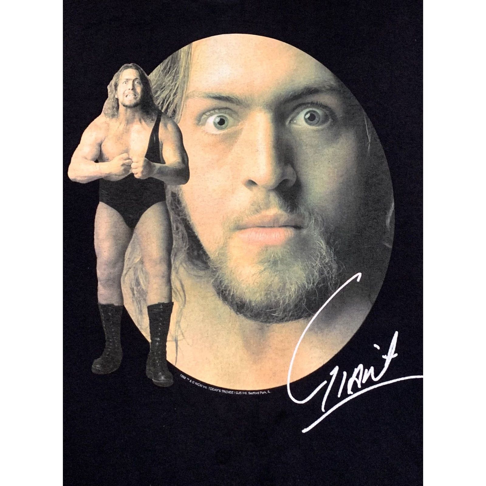 Vintage VINTAGE XL Today’s Trendz WCW WWF 1998 Rock Stone Cold Undertaker Mankind Giant Shirt Black Short Sleeve Graphic Tee Mens Size US XL / EU 56 / 4 - 3 Thumbnail