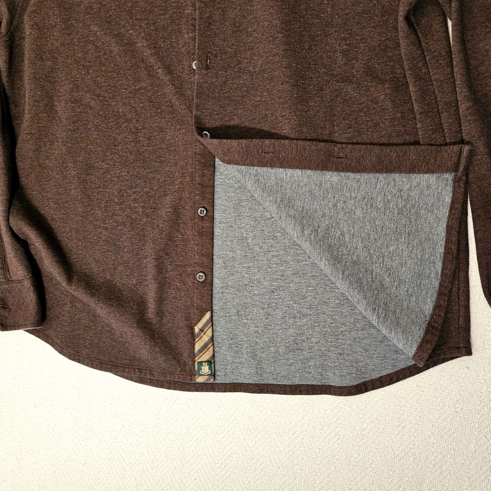 Robert Talbott Robert Talbott Sweatshirt Men's XL Brown Button Up Flip Cuff Pima Knit Zipper Collared Size US XL / EU 56 / 4 - 4 Thumbnail