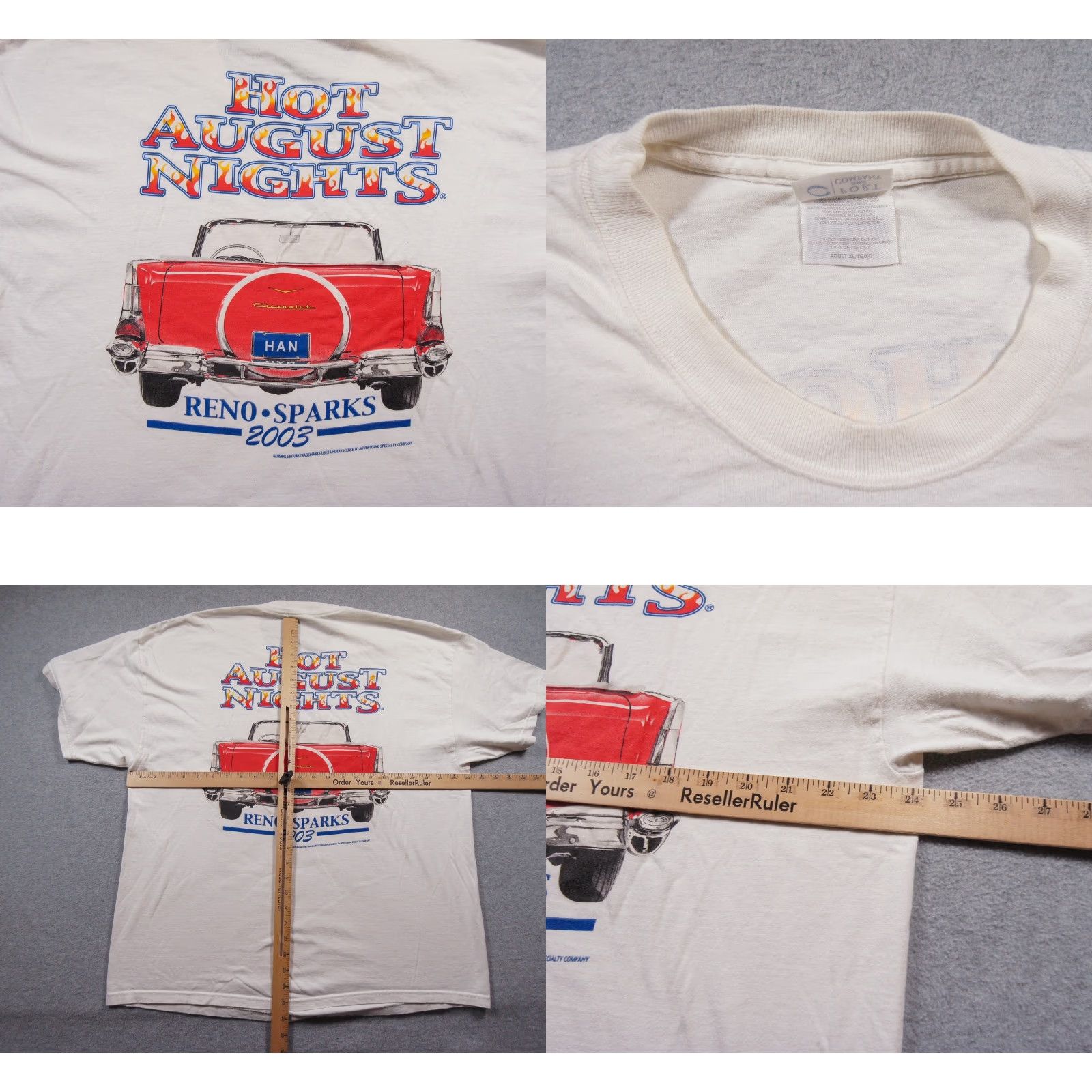 Port & Company VINTAGE Hot August Nights Shirt Mens XL White Cars Tee 2003 Y2K Port & Company T-Shirt Cars Mens XL White Vintage Fashion Size US XL / EU 56 / 4 - 8 Thumbnail