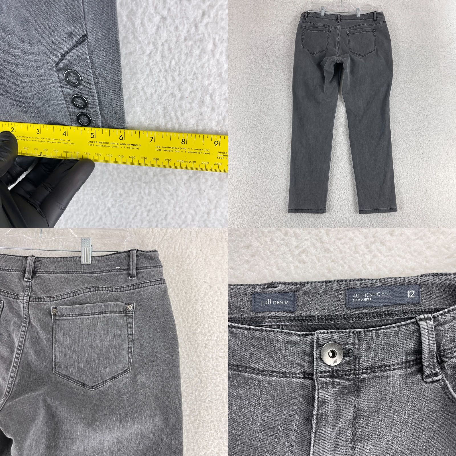 J. Jill J. Jill Slim Ankle Jeans Womens Size 12 Gray Denim Mid-Rise Casual Pants Slim Ankle Jeans Womens Gray Denim 12 Jeans Size 34" / US 12 / IT 48 - 9 Thumbnail