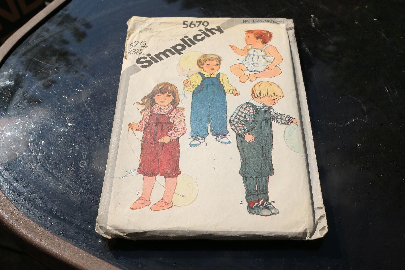 Other 1980's VTG Simplicity Toddlers' Shirt Overalls Pattern 5679 Size ONE SIZE - 1 Thumbnail