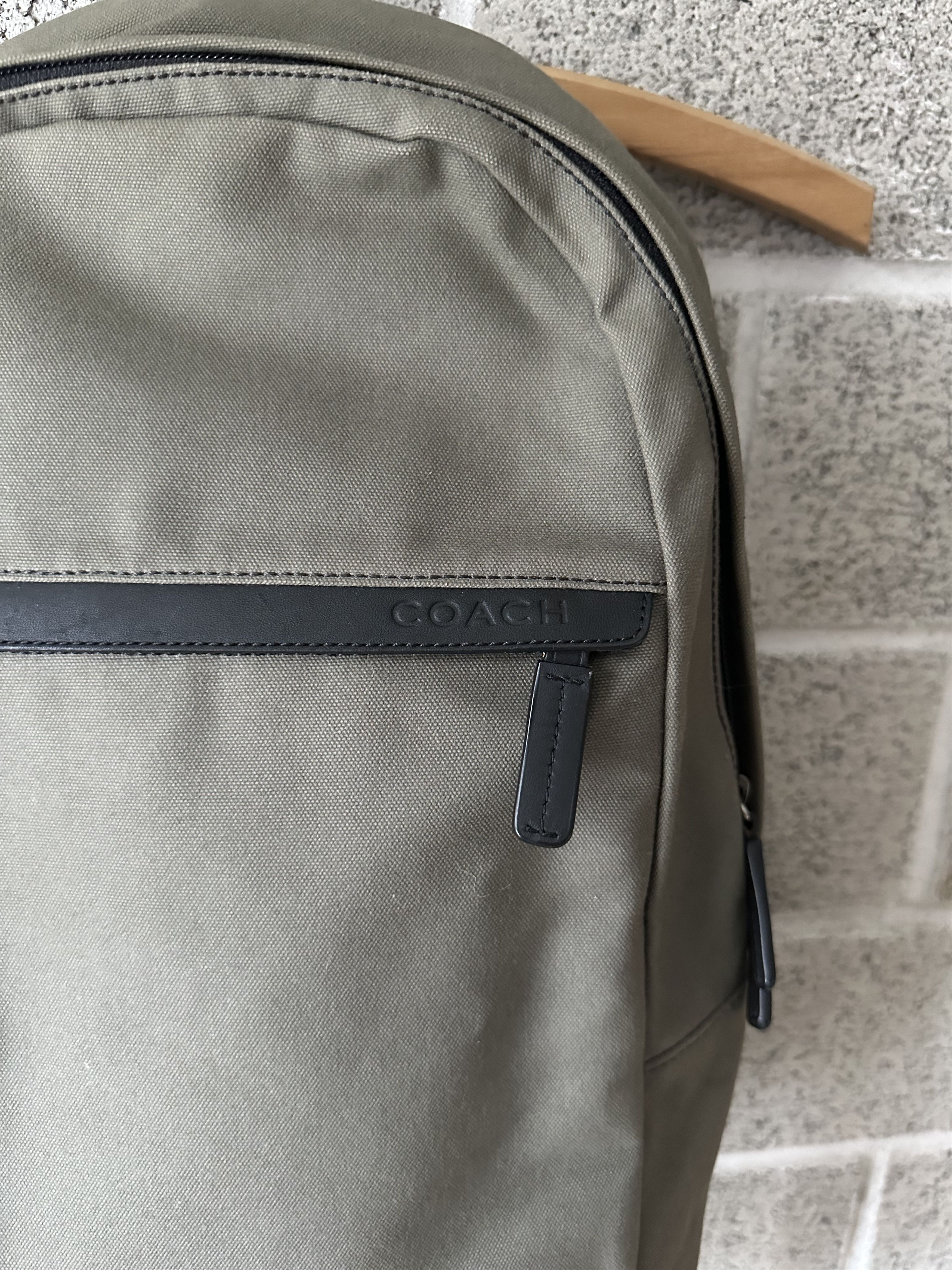 Coach Coach Sling Backpack New British Green Canvas Leather Brown Size ONE SIZE - 2 Thumbnail