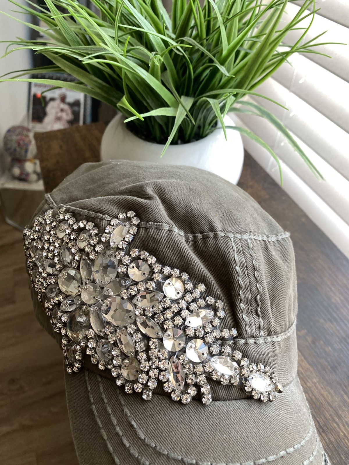 Other Y2K Crystal Embellished Army Hat Size ONE SIZE - 3 Thumbnail