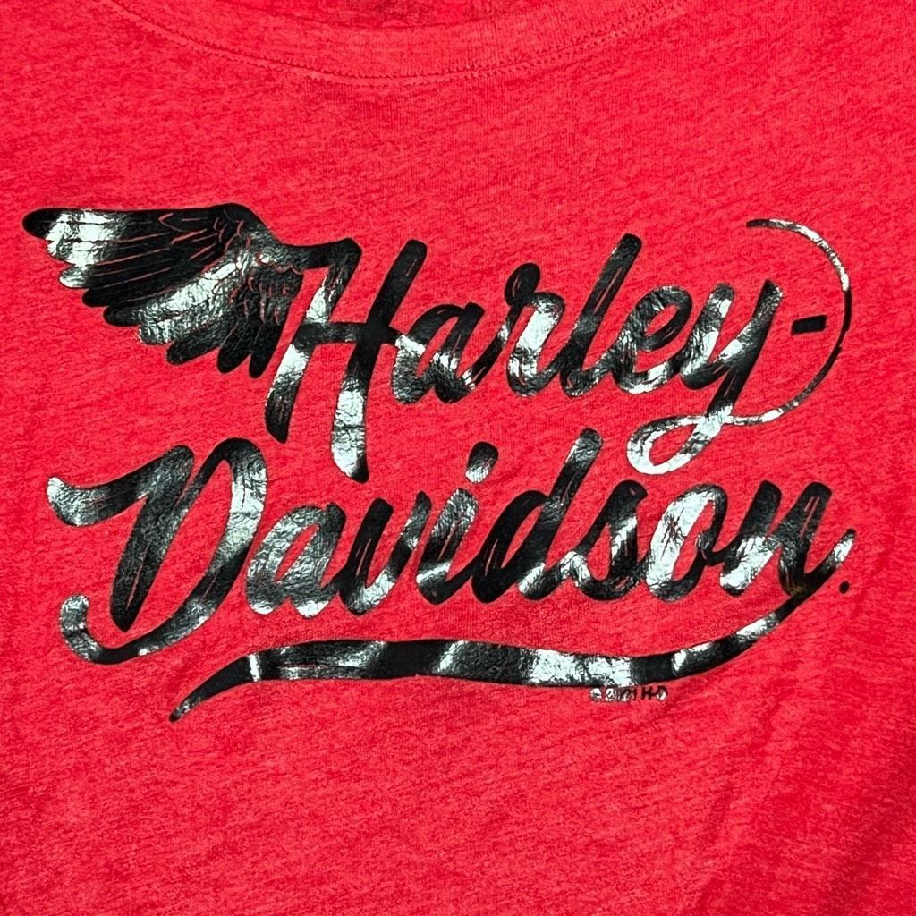 Harley Davidson Harley-Davidson Women's red long Sleeve Top Medium Size M / US 6-8 / IT 42-44 - 4 Thumbnail