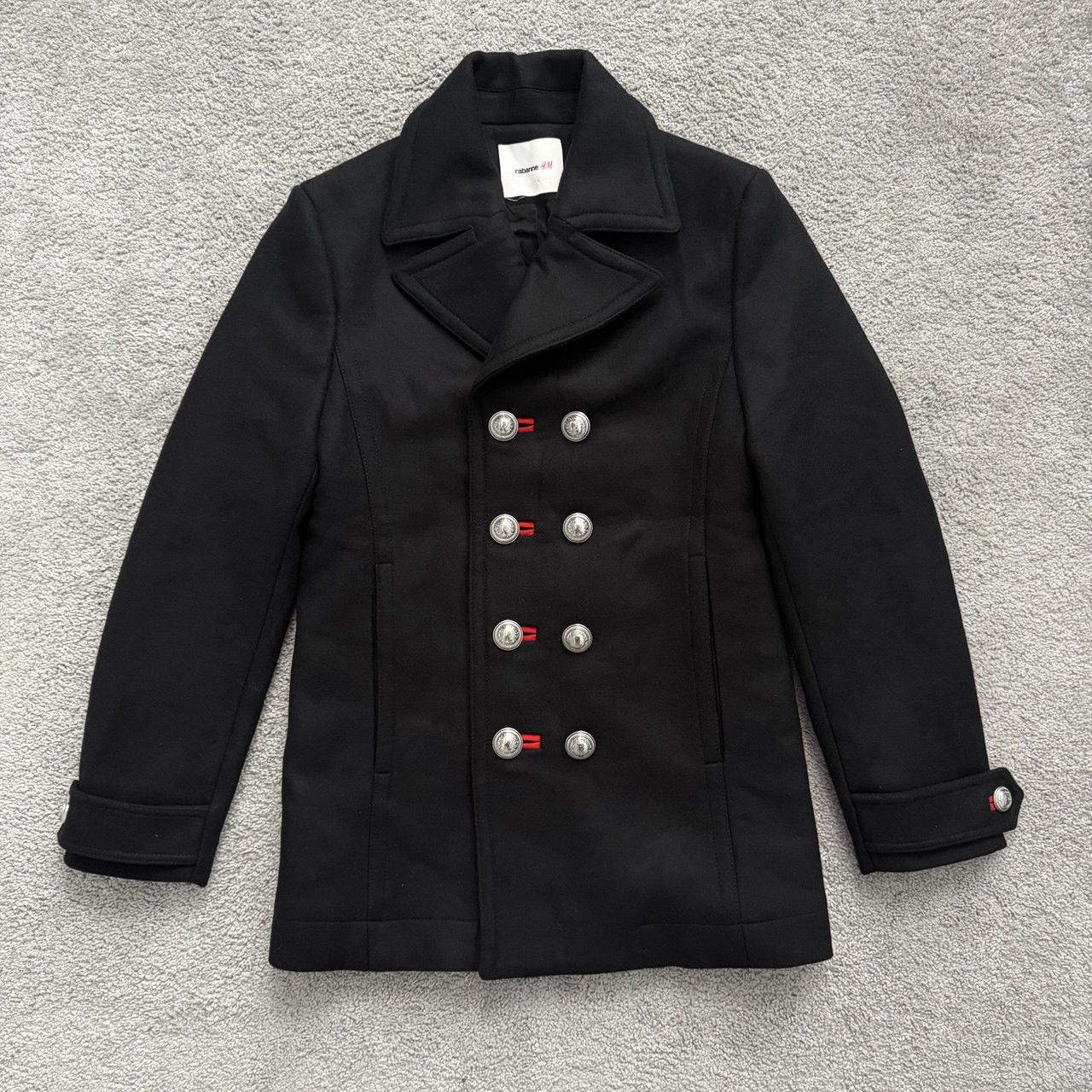 H&M × Paco Rabanne Paco Rabanne x H&M Wool Pea Men's Coat Size S Size US S / EU 44-46 / 1 - 2 Thumbnail