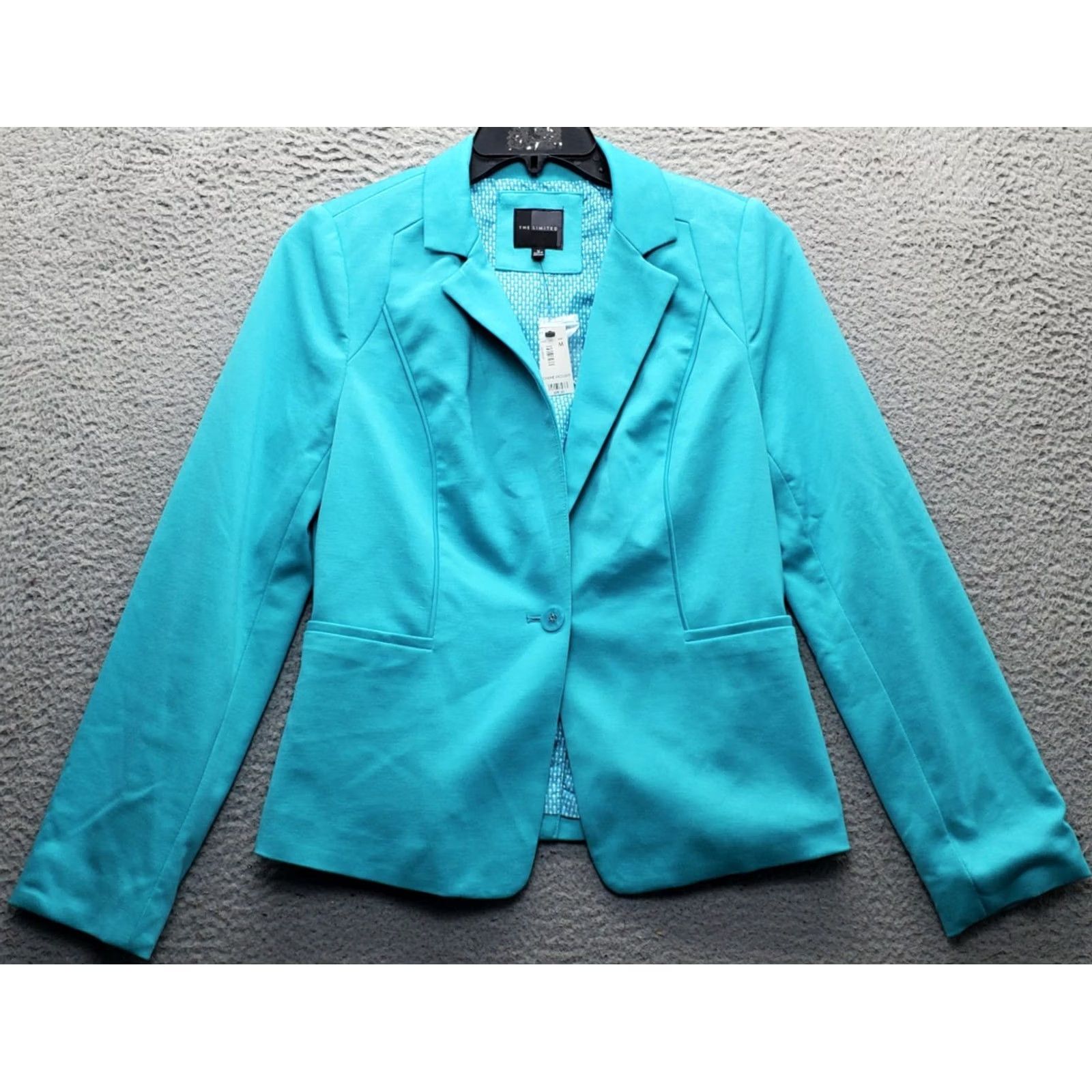 Vintage The Limited Blazer Jacket Womens Size M: Blue Solid Notch Lapel Single Breasted, Formal, Business, Jacket, Blazer Size M / US 6-8 / IT 42-44 - 2 Thumbnail