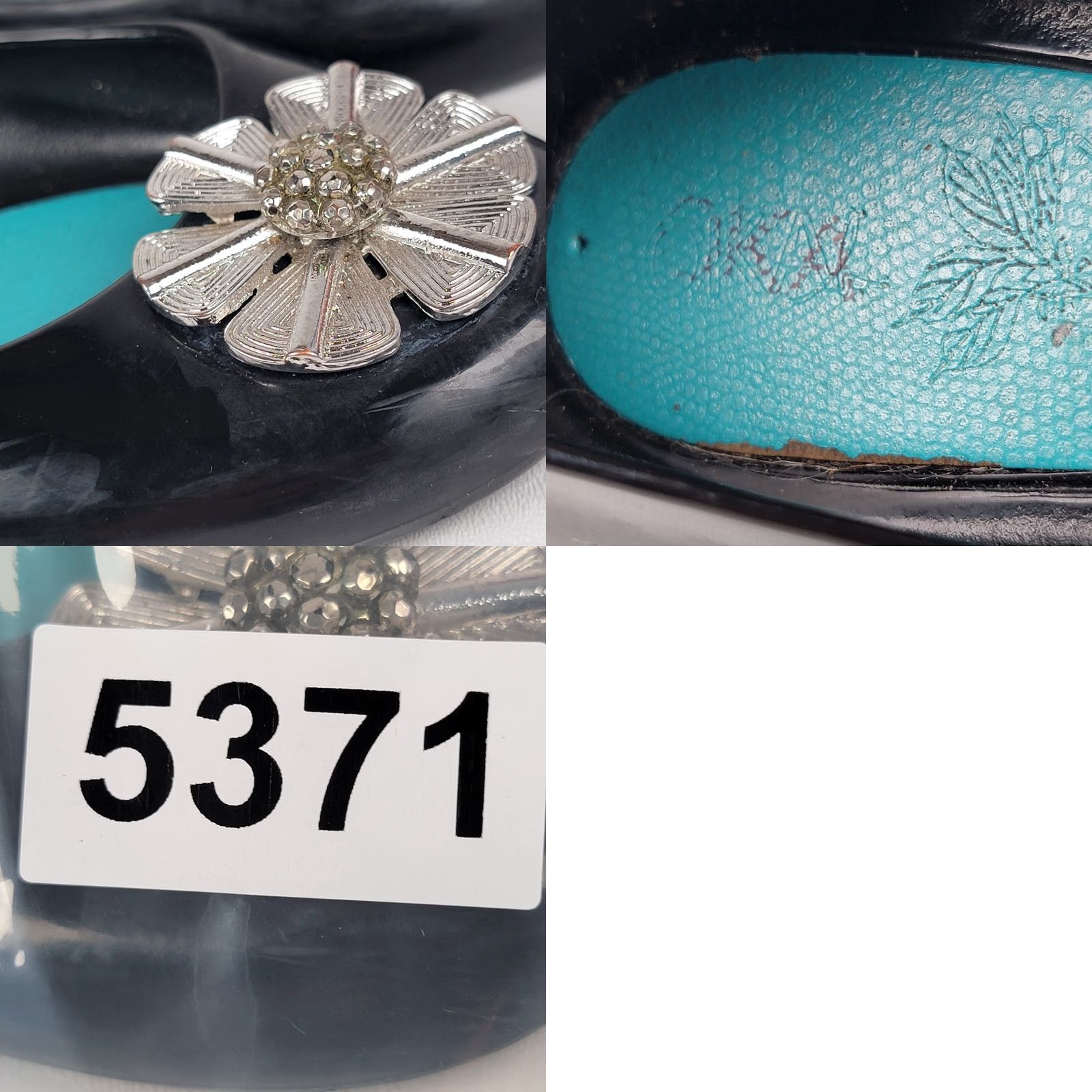 Vintage VINTAGE OKA b Charcoal Black Jelly Medallion Ballet Flats Skimmers Size 9/39 Ladies Shoes Ballet Flats Medallion Slip On Rubber Flat Womens Black 9/39 Size US 9 / IT 39 - 9 Thumbnail